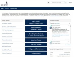 self-service portal gonzaga