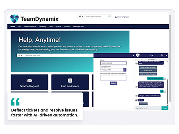 ITSM - Conversational AI chat bot